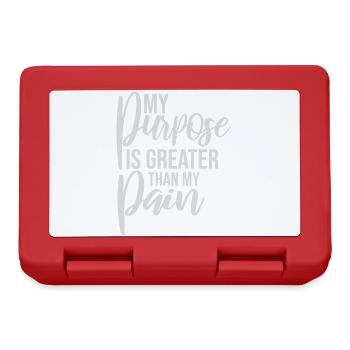 Mon but est plus grand que ma douleur, ce qui signifie le logo des guillemets - Boîte à goûter - rouge - Devant