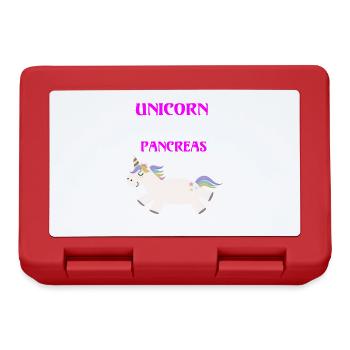 Diabetes Type 1 unicorn funny pancreas - Lunchbox - red - Front