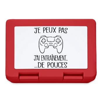 Je peux pas j'ai entraînement de pouces - Boîte à goûter - rouge - Devant