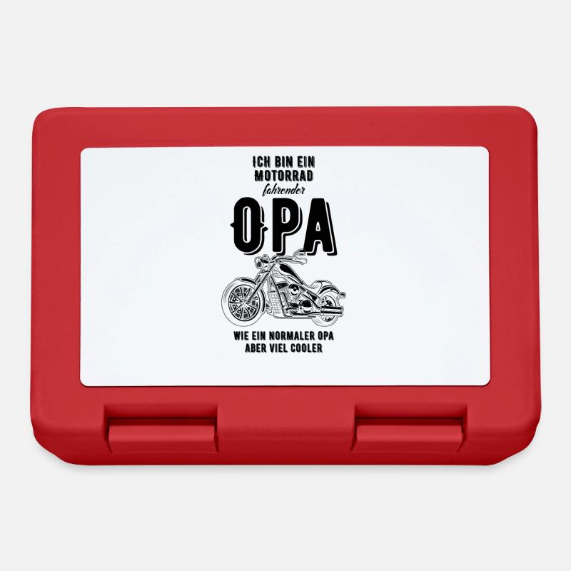 Ich bin ein Motorrad fahrender Opa - Brotdose - Rot