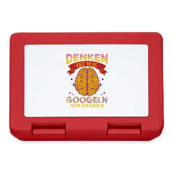 Denken ist wie Googeln nur Krasser - Lustiger - Brotdose - Rot - Vorne