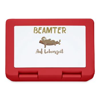 Beamter auf Lebenszeit. Faultier - Brotdose - Rot - Vorne