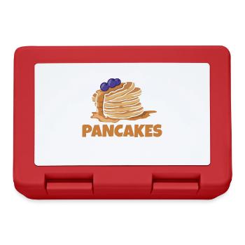 Powered By Pancakes Foodies Sweet Dish Crown - Brotdose - Rot - Vorne