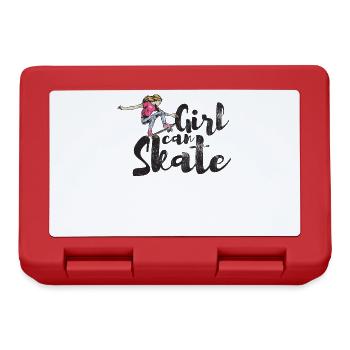 Girl Lady Skater Skater Skate Skateboard - Lunchbox - red - Front
