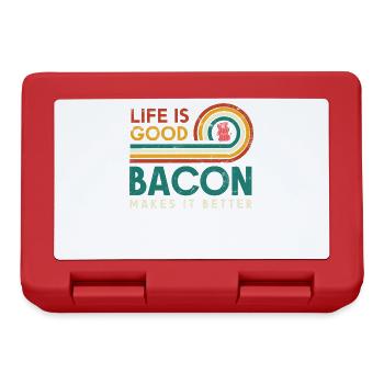 Life is good bacon makes it better design for - Lunchbox - red - Front