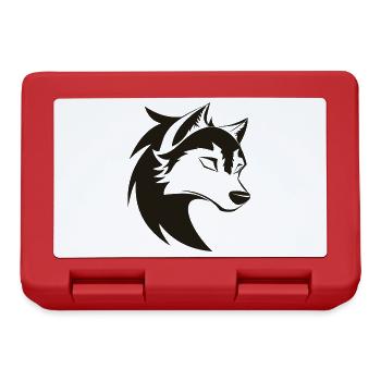 Stylized Cool Wolf Head Icon - Lunchbox - red - Front