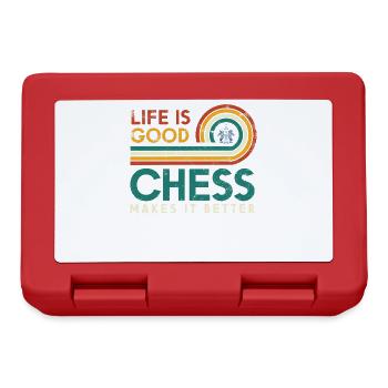 Life is good. Chess makes it better - Lunchbox - red - Front