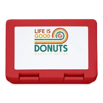 Life Is Good Donuts Makes It Better For - Lunchbox - red - Front