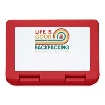 Das Leben Ist Gut Backpacking Macht Es Besser - Brotdose - Rot - Vorne
