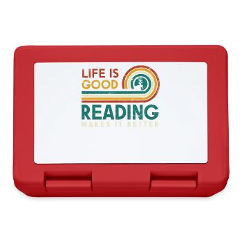 Life is good reading makes it better for reading - Lunchbox - red - Front