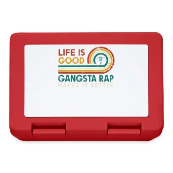 Das Leben Ist Ein Guter Gangsta Rap Macht Es Für - Brotdose - Rot - Vorne