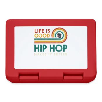 La vie est bonne Le Hip Hop le rend meilleur pour le Hip - Boîte à goûter - rouge - Devant