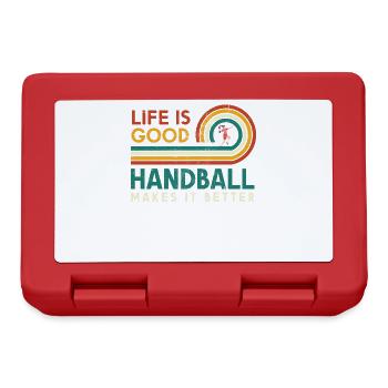 Das Leben Ist Gut Handball Macht Es Besser Für Den - Brotdose - Rot - Vorne