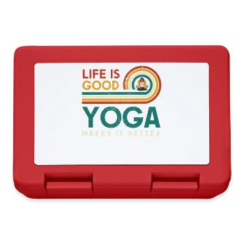 Life is good, yoga makes it better. Design - Lunchbox - red - Front