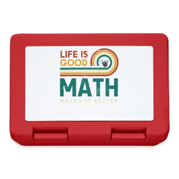 Das Leben Ist Eine Gute Mathematik Macht Es - Brotdose - Rot - Vorne