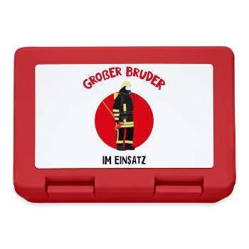 Kinder Werde Großer Bruder Feuerwehr Geschenk - Brotdose - Rot - Vorne