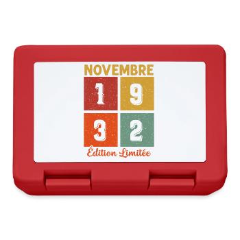Novembre 1932 Edition limitée Cadeau Anniversaire - Boîte à goûter - rouge - Devant