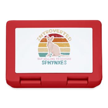 Introverted, But Ready to Talk About Sphynxes - Lunchbox - red - Front
