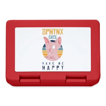 Les chats Sphynx me rendent heureux design rétro - Boîte à goûter - rouge - Devant