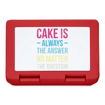 Kuchen Ist Immer Die Antwort, Egal Ob Für Bäcker - Brotdose - Rot - Vorne