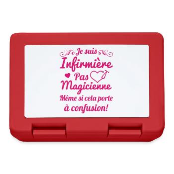 Je suis infirmière pas magicienne Cadeau Humour - Boîte à goûter - rouge - Devant