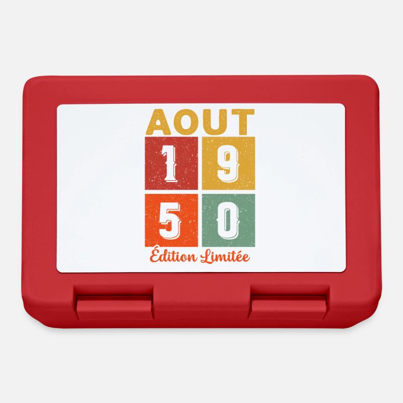 Août 1950 Edition limitée Idée Cadeau Anniversaire - Boîte à goûter - rouge