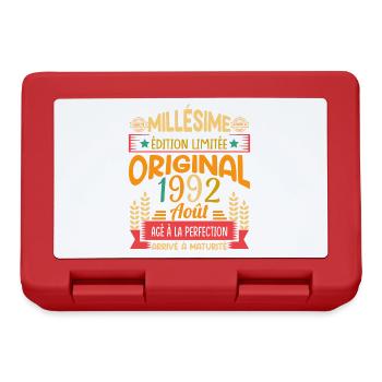 Millésime Né(e) Août 1992 Cadeau Anniversaire - Boîte à goûter - rouge - Devant