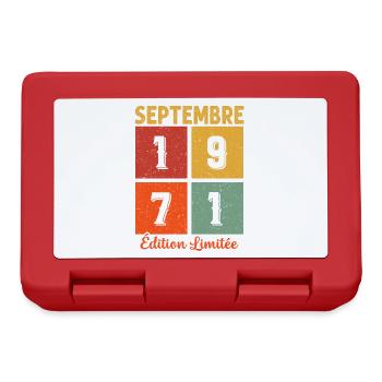 Septembre 1971 Cadeau D'anniversaire - Boîte à goûter - rouge - Devant