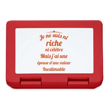 Je ne Suis Ni Riche Ni Célèbre Humour - Boîte à goûter - rouge - Devant