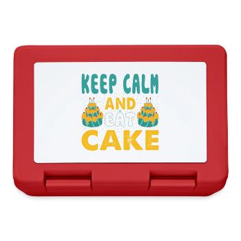 Restez calme et mangez du gâteau pour les boulangers ou - Boîte à goûter - rouge - Devant