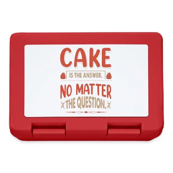 Le gâteau est la réponse, quelle que soit la question - Boîte à goûter - rouge - Devant