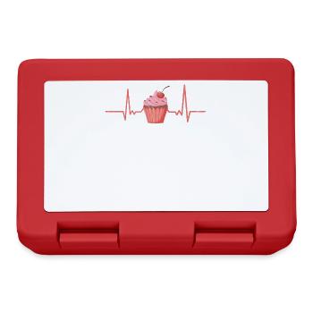Heartbeat Cup Cake pour les boulangers ou les amateurs de pâtisserie - Boîte à goûter - rouge - Devant