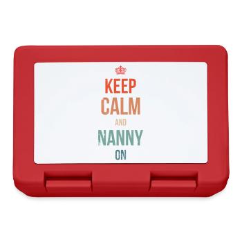 Keep Calm And Nanny On Für Großmutter Oma - Brotdose - Rot - Vorne