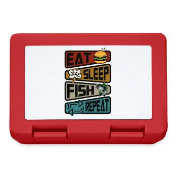 Lustiges Angeln Essen Schlaf Fisch Wiederholen Angeln - Brotdose - Rot - Vorne