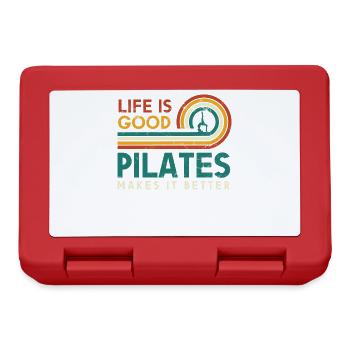 Das Leben Ist Gut, Pilates Macht Es Besser Für - Brotdose - Rot - Vorne