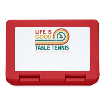 La vie est belle. Le tennis de table le rend meilleur - Boîte à goûter - rouge - Devant