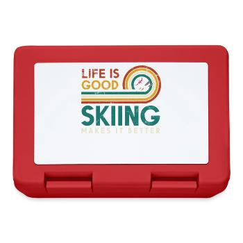 Life is good skiing makes it better design - Lunchbox - red - Front