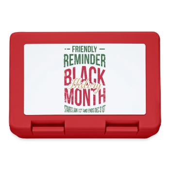 Freundliche Erinnerung Black History Month For - Brotdose - Rot - Vorne