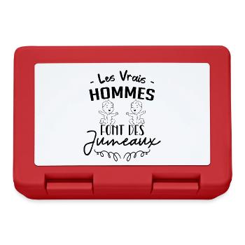 Papa de jumeaux Annonce Naissance Humour - Boîte à goûter - rouge - Devant