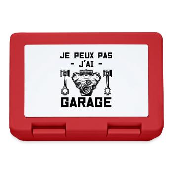 Je peux pas j'ai garage - Boîte à goûter - rouge - Devant