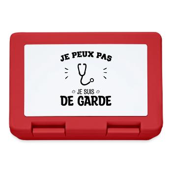 Je peux pas je suis de garde - Boîte à goûter - rouge - Devant