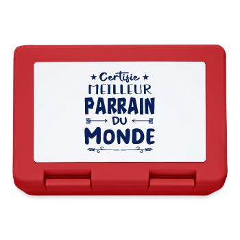 CERTIFIÉ MEILLEUR PARRAIN DU MONDE - Boîte à goûter - rouge - Devant
