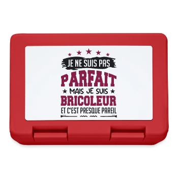 Je Ne Suis Parfait Mais Je Suis Bricoleur - Boîte à goûter - rouge - Devant