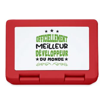 Officiellement Le Meilleur Développeur Du Monde - Boîte à goûter - rouge - Devant