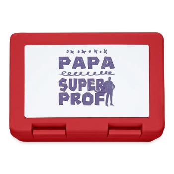 Papa Super Prof - Boîte à goûter - rouge - Devant