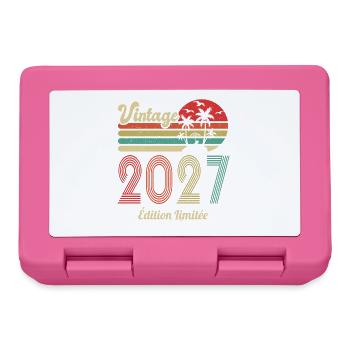 vintage 2027 Vintage Anniversaire Idée Cadeau 2027 - Boîte à goûter - rose - Devant