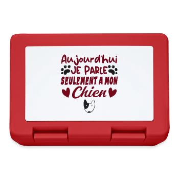 Aujourd'hui Je parle Seulement a Mon Chien - Boîte à goûter - rouge - Devant