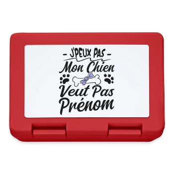 j'peux pas mon chien veut pas prénom - Boîte à goûter - rouge - Devant