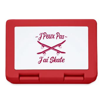 J'peux pas j'ai skate, skateboard - Boîte à goûter - rouge - Devant