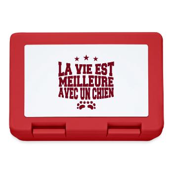 La vie est meilleure avec un chien! - Boîte à goûter - rouge - Devant